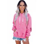 Distressed Drawstring Hoodie