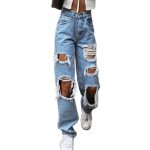 Women's Ripped Jeans | Streetwear Hip Hop | High Waist Pants